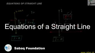 Equations of a Straight Line