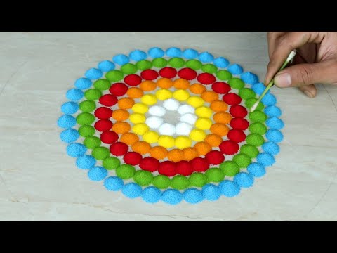 Simple rangoli design spoon l unique rangoli designs l Easy Rangoli designs with colours l เคฐเคเคเฅเคฒเฅ