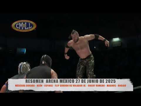 CMLL-MÁSCARA DORADA-NEÓN-ESFINGE-FLIP GORDON VS VOLADOR JR-R...
