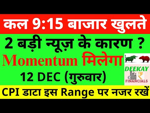 कल 9:15 बाजार खुलते Nifty Prediction For Tomorrow| Banknifty Thursday 12 December Market Prediction