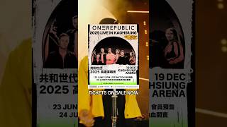 We can't wait to see you in December, Kaohsiung. www.livenation.com.tw/onerepublic-tickets-adp2253