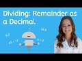 Division and Remainders as Decimals