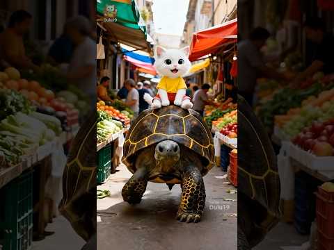 White Kitten Steals a Baby Turtle and Returns as a Hero | Emotional Animal Rescue Story #dulu19 #cat poster