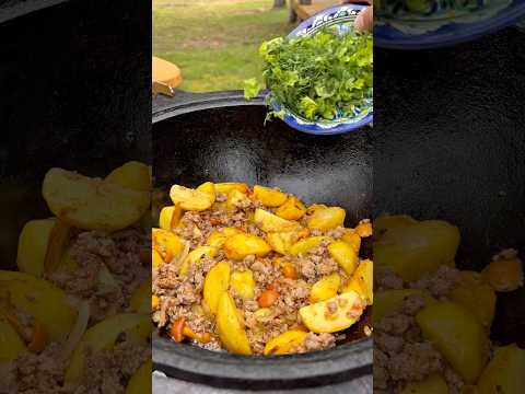 Молодая картошка 🥔 обжареннная в КАЗАНЕ