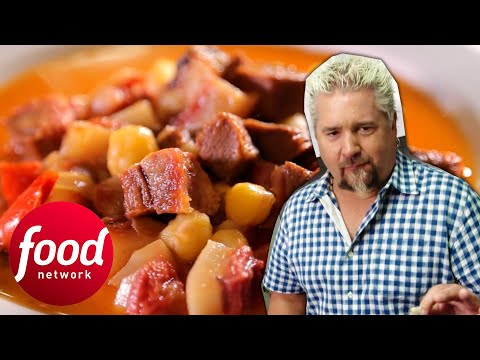 Guy Fieri Tries Capipota: A Catalan Dish Made With Veal Head! | Diners, Drive-Ins & Dives