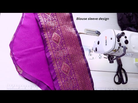 Beautiful border blouse sleeve designs | cutting and stitching designer sleeve design