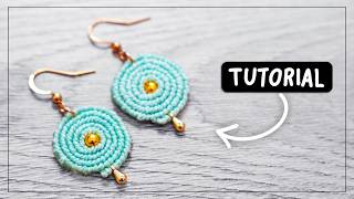 Aretes de macramé: Circulares con espiral 🟡 | Paso a Paso | Tutorial de macrame