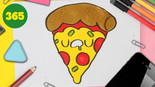 Dessine une pizza super facile et rigolote étape par étape !