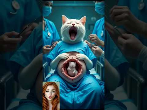 عملية ولادة كانت صعبة تعالو نشوف ايه اللى حصل للقطة فى المستشفى #funnycats #قطط #shorts #story