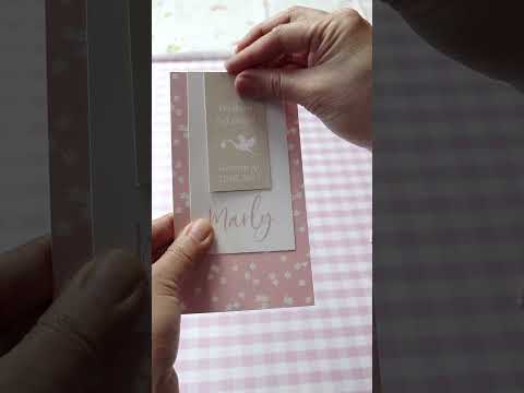 Geboortekaartje labels meisje roze met bloemetjes
