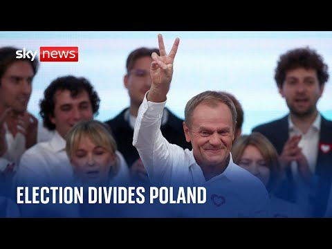 Poland divided as opposition leader Donald Tusk declares election victory