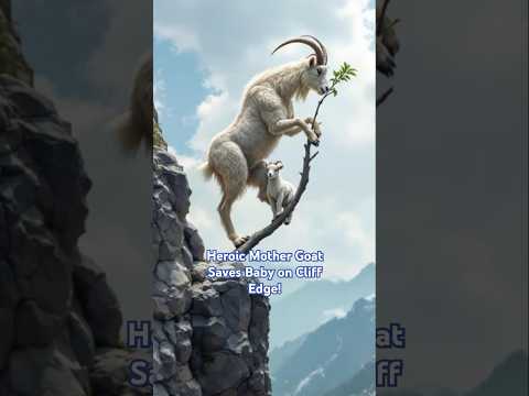 Mother Mountain Goat's Daring Cliffside Rescue: A Heartwarming Tale of Maternal Instinct #Shorts