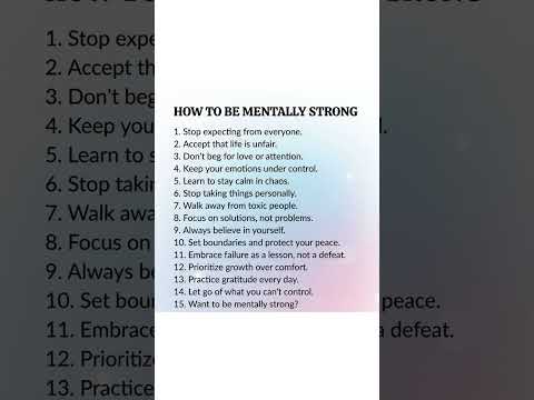 How to be Mentally Strong