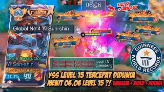 REKOR DUNIA YSS MENIT 06.06 LEVEL 15 TUTORIAL EMBLEM BUILD DAN ROTASI YSS DARI BAGASDC ‼️ - MLBB
