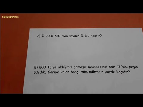 5.sınıf yüzde problemleri  @Bulbulogretmen #matematik #yüzde #5sınıf #yüzdeler #keşfet