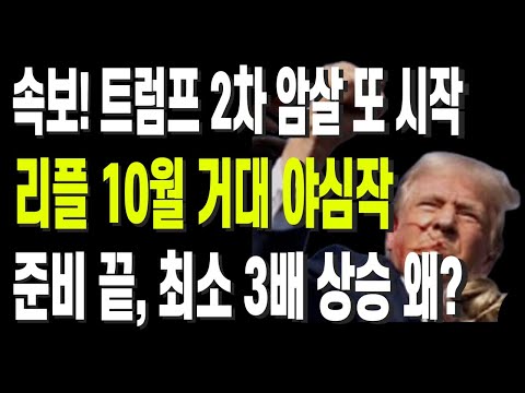 속보! 트럼프 2차 암살 또 시작 리플 10월 거대 야심작준비 끝, 최소 3배 상승 왜?