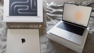 I got a Macbook Pro 14 in silver M4 💻  Just a simple aesthetic asmr unboxing