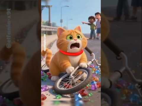 Cat’s Street Mishap! Kids to the Rescue! ❤️🐱💎 #shorts #funny #cat #cute #animals #comedy