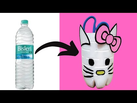 How to make Pen pencil holder using plastic bottle | Best out of waste pen stand with bottle | DIY