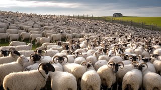 How Rare JACOB SHEEP Are Raised for Wool | Jacob Sheep Farming and Wool Shearing Process