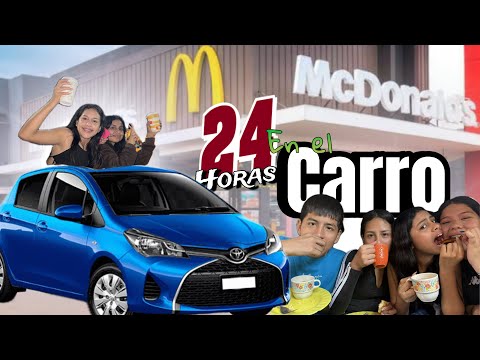 24HRAS viviendo en mi  Auto 😱🚘 ( fuimos a una estación de servicio// jonfer y Valentina