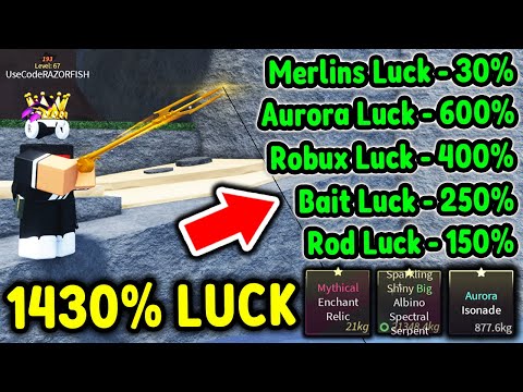 Do This To GET MAX 1430% FISHING LUCK in Roblox Fisch..