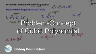 Problem-Concept of Cubic Polynomial