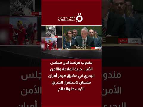 مندوب فرنسا لدى مجلس الأمن:حرية الملاحة والأمن البحري في مضيق هرمز أمران مهمان لاستقرار الشرق الأوسط