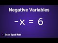 Solving One Step Equations with Negative Variables