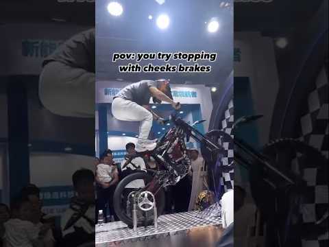 SURRON HAS CHEEK BRAKES!!😳 #surron #wheelie #fail #lightbee #ebike #eride #emoto
