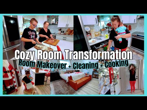 Cozy room Transformation + Cleaning Motivation and Recipes ~ bedroom Christmas makeover