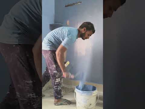 wall painting dark grey colour fast coat bedroom painting #wallcoverings #homedecor #wall #art #wall