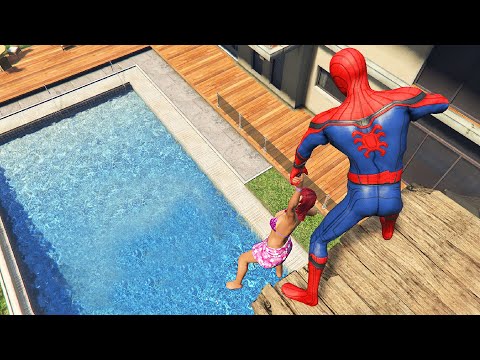 GTA 5 Epic Ragdolls Spiderman Compilation #76 (Jumps/Falls, Funny Moments)