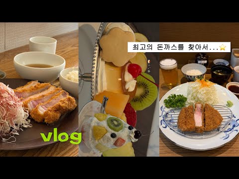 vlog | 내가 돈까스를 왜이리 좋아해..💝 | 더위에 굴하지 않고 많이 먹는 브이로그| 귀엽고 맛있는 푸딩집 소개
