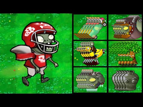 PVZ 1 Hybrid Challenge - 10 Football Imp Hypno Vs 3 Zombies Vases + Extra - Who Will Win?