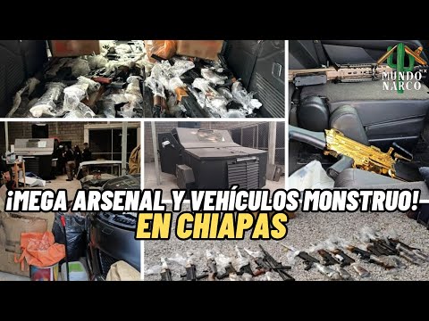 "FGR revienta narcobodega y asegura arsenal y vehículos monstruo en Chiapas"