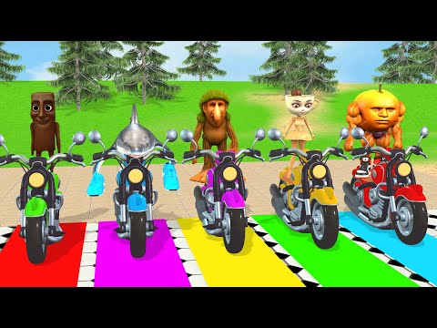 Long Slide Game With Cow Elephant Gorilla Hippopotamus Tiger 3d Animal Game Funny 3d Animals