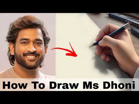 How to draw Ms Dhoni 💛 | Pencil sketch of Ms Dhoni