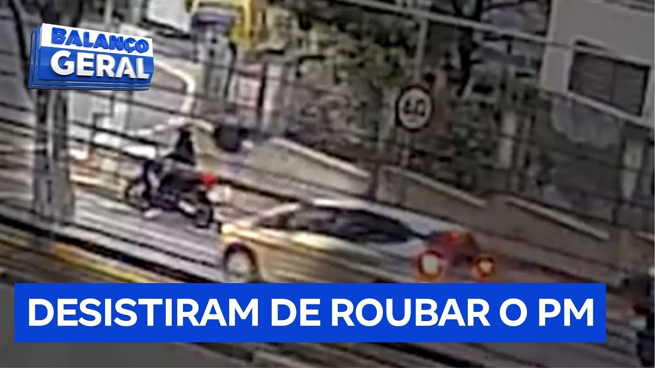Ladrões atropelam motociclista, mas desistem do roubo ao descobrir que vítima é PM