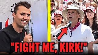 Old Lib CHALLENGES Charlie Kirk to a Fist FIGHT in Front of Crowd