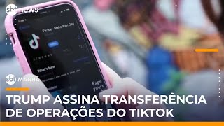 Trump assina decreto para aprovar venda do TikTok nos EUA e adia banimento até dezembro | #SBTManhã