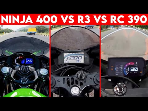 Ninja 400 VS Yamaha R3 VS RC 390 | 0 TO 200 | TOPSPEED BATTLE !!!