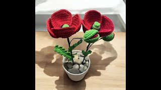 Tuto coquelicot au crochet spécial gaucher @AlextitiaTutoCrochet