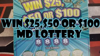 WIN $25,$50 OR $100 👀 MARYLAND LOTTERY 👻