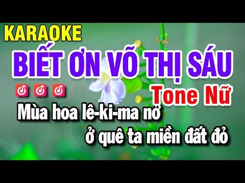 Biết Ơn Võ Thị Sáu Karaoke Nhạc Sống Remix Tone Nữ | Huỳnh Lê