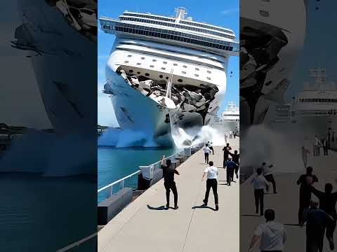 Cruise Ship Veers Off — Narrowly Misses Full Dock Impact!
