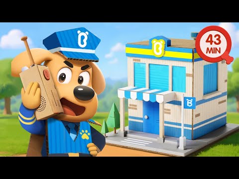 Cardboard Police Station | Learn Jobs and Professions | Kids Cartoon | Sheriff Labrador