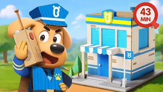 Cardboard Police Station | Learn Jobs and Professions | Kids Cartoon | Sheriff Labrador