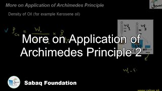 More on Application of Archimedes Principle 2