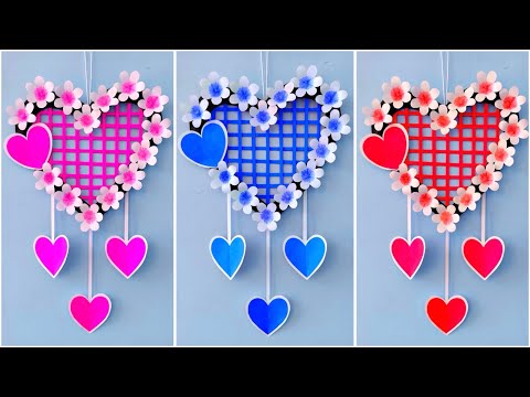 Unique Heart Wall Hanging / Quick Paper flower  Craft Home Decoration /Easy Wall Mate DIY Wall Decor